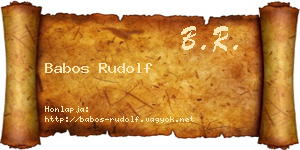 Babos Rudolf névjegykártya